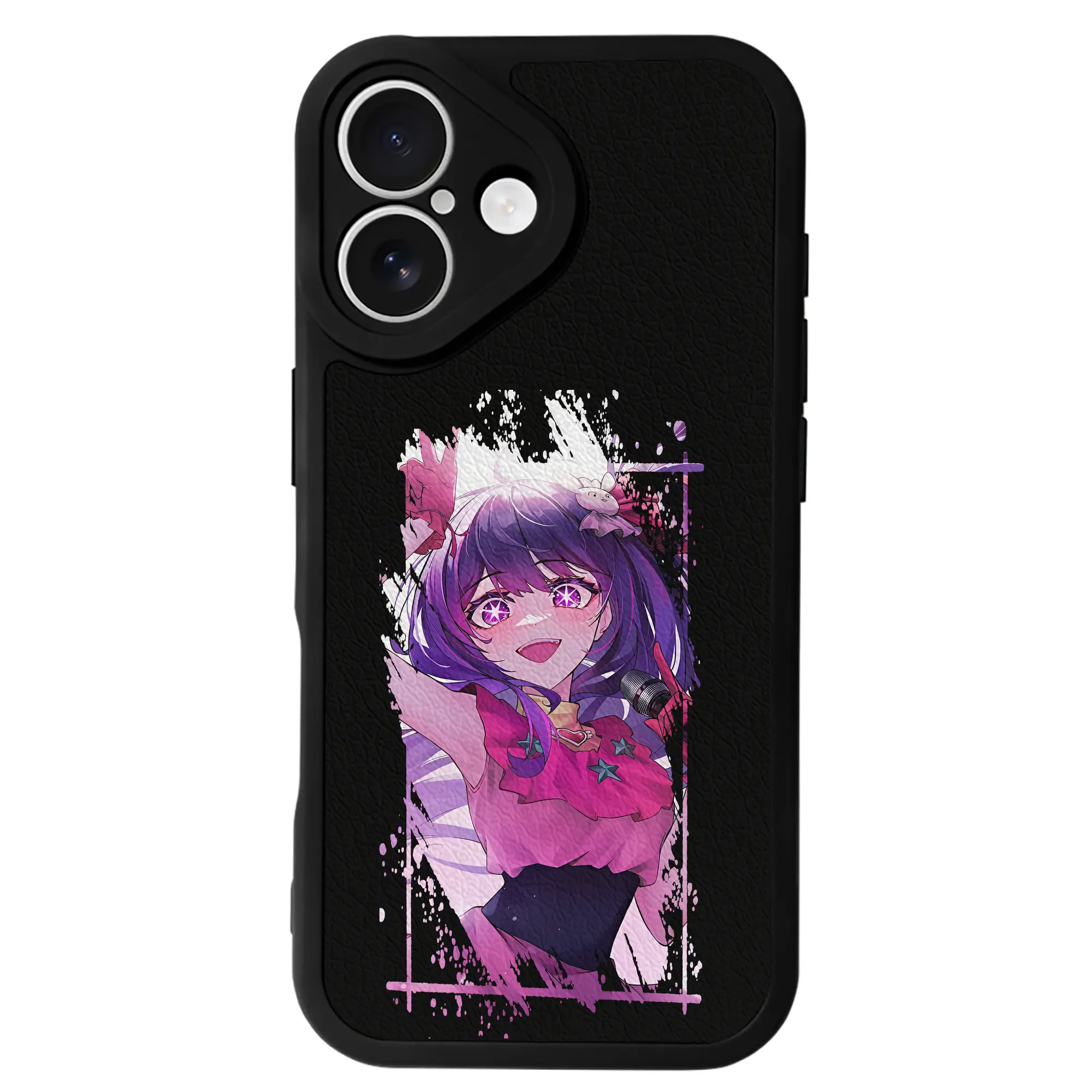 推しの子 グッズ,星野アイ - IPhone 16シリーズ対応 ・ シリコンスマホケース ・ レザー調 ・ 高精度フィット ・ 耐衝撃 ・ ワイヤレス充電対応 ・ 精密カット